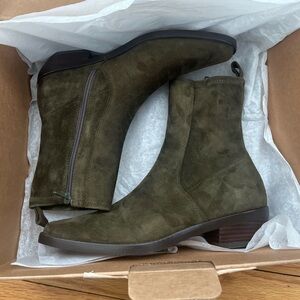 Madewell Idris Ankle Boot, Dark Olive, Women's 7 -New In Box